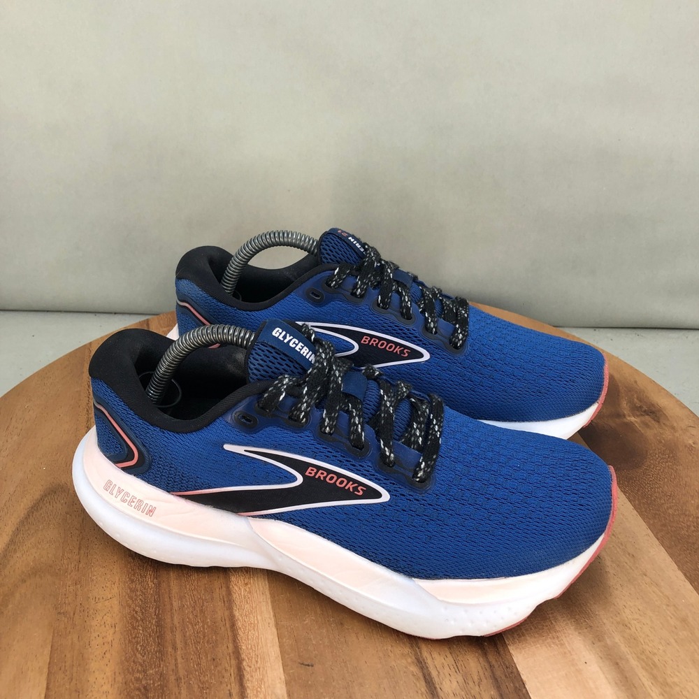 Brooks Glycerin 21 Womens Blue Running Shoes Size 6 B Medium Lightweight Cushion